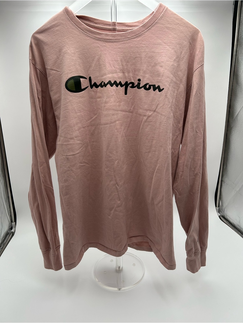 Champion women Long Sleeve Logo Tee - Rose Pink